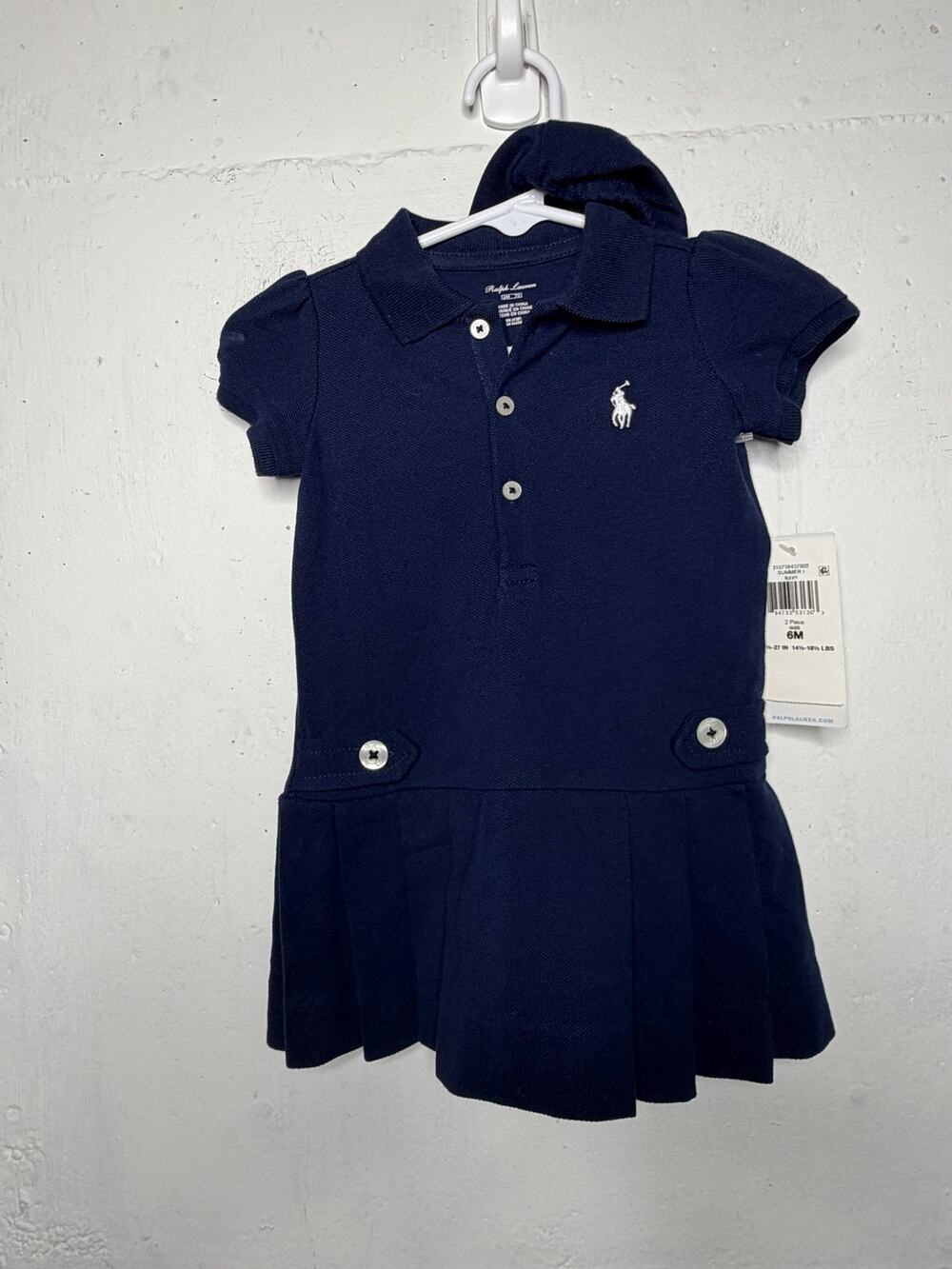 NEW Polo by Ralph Lauren 6 month Girls Navy Blue Polo Dress Set